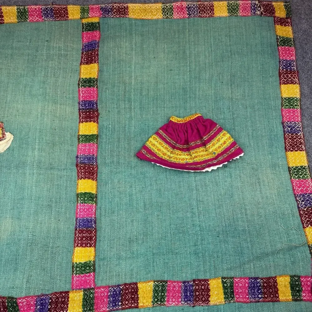 Handmade Peruvian Wool Textile Wall Hanging Embroidered 40x55 Inch